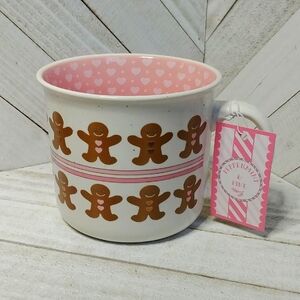 NWT Gingerbread Man Oversized Mug with Pink Interior